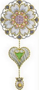 Tender Heart, machine embroidery designs, flowers, floral, bouquet, leaves, dainty, beautiful, love heart, decorative, artistic, gorgeous, patchwork, cushion, pillow, bag, handbag, clothing, t-shirt, top, blouse, shirt, jewellery box, homewares, home decor