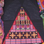 Textured Pyramid, machine embroidery designs, cushion, wall hanging, decorative, patterns, artistic, aztec, mexican colourful, Vietnam, Thailand, South East Asia, patterns, project