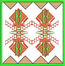 Textured Pyramid, machine embroidery designs, cushion, wall hanging, decorative, patterns, artistic, aztec, mexican colourful, Vietnam, Thailand, South East Asia, patterns, project