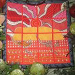 Uluru, machine embroidery designs, aboriginal, art, artistic, decorative, patterns, patchwork, dot painting, kangaroo, ayers rock, Australia, bag, handbag, cushion, pillow, homewares, indigenous