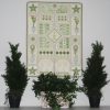 Up the Garden Path, machine embroidery designs, artistic, decorative, star, patterns, leaves, vines, fountain, water, topairy, bird, plant, picket fence, flowers, floral, pot plant, bird nest, patchwork, wall hanging, cushion, pillow, apron, clothing. homewares, home decor