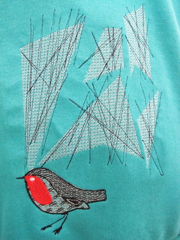 Vintage Vibe, machine embroidery designs, bird, finch, decorative, artistic, pattern, clothing, pullover, jumper, clothing, robin