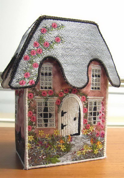 Rose Cottage, machine embroidery designs, rabbit, bunny, cottage, house, garden, flowers, floral, plants, path, door, window, lavendar, roof, vine, grass, cat, homewares, bag, purse, ornament, home decor, cute, pattern