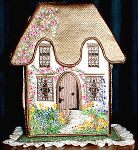 Rose Cottage, machine embroidery designs, rabbit, bunny, cottage, house, garden, flowers, floral, plants, path, door, window, lavendar, roof, vine, grass, cat, homewares, bag, purse, ornament, home decor, cute, pattern