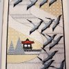 Ebb and Flow, machine embroidery designs, patterns, artistic, decorative, shirt, blouse, fashion, clothing, birds, flying birds, flock of birds, picture frame, oriental, asian inspired, pergoda, asian pergoda, asian temple, trees, wind, landscape, bird crane, picture, picture frame, wall hanging