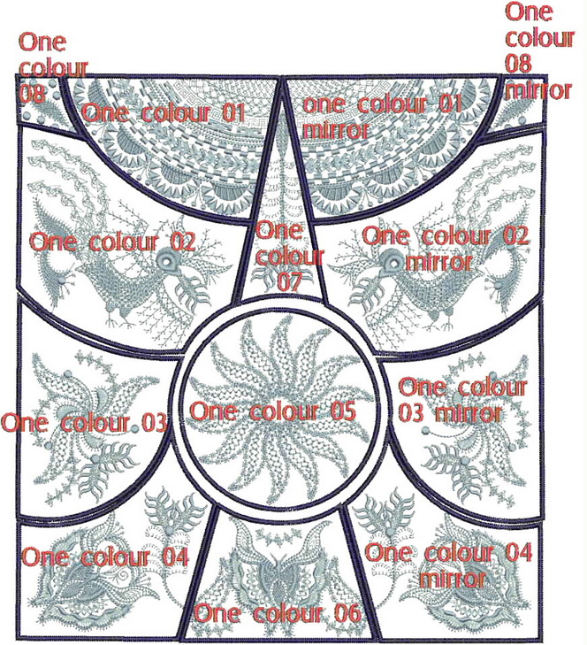 Malacca Machine Embroidery Design Instructions