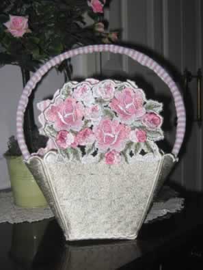 Romancing the Rose Basket Machine Embroidery Design Instructions