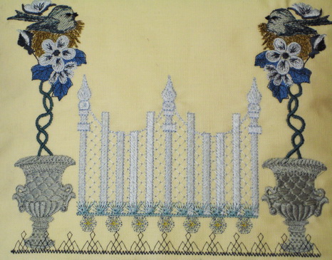 Up the Garden Path Machine Embroidery Design Instructions