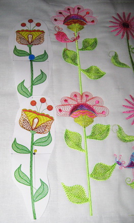 Wall Flowers Machine Embroidery Design Instructions